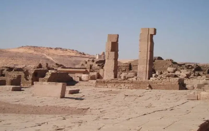 Temple of Khnum ruins Elephantine Island — ancient frontier sanctuary, Aswan sunset tour